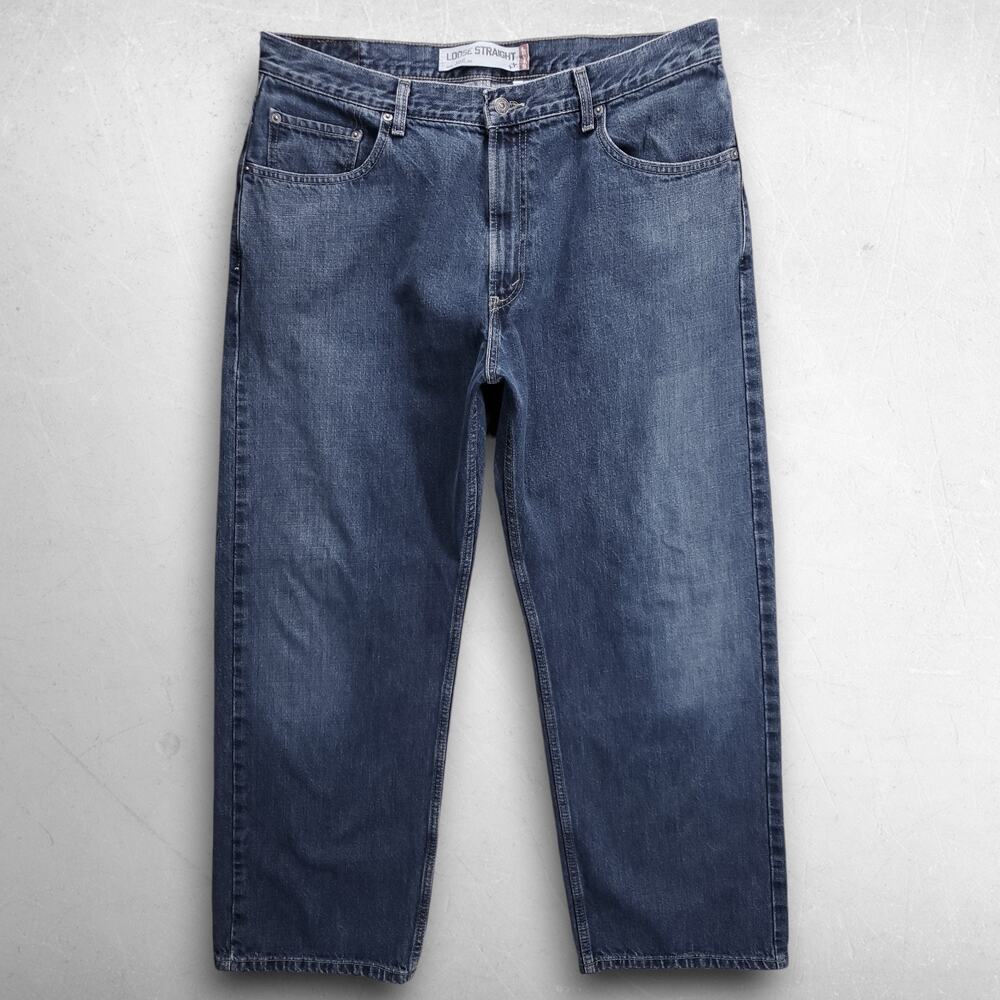 Levi's 569 Loose Straight‎ Jeans Wide Leg 100% Cotton Men 36x30 Md Blue Vintage